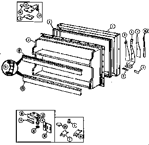 Freezer Door Diagram and Parts List for RB191PA DG51B Magic Chef Refrigerator