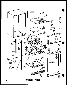 Interior Parts Diagram and Parts List for TC18E-L-P74660-14WL  Amana Refrigerator