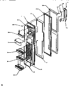 Freezer Door Diagram and Parts List for SSD522NBW-P1181001WW  Amana Refrigerator