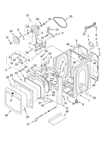 Cabinet Parts Diagram and Parts List for MGDB800VQ0  Maytag Dryer