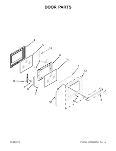 Door Parts Diagram and Parts List for MGR8700DB3  Maytag Range
