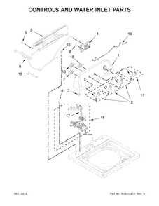 Part Location Diagram of W10692532 Whirlpool PANEL-CNTL