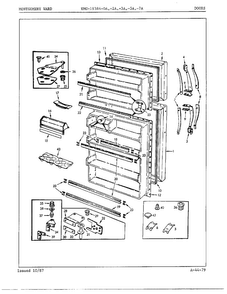 Doors/misc Diagram and Parts List for 19384A  Admiral Refrigerator
