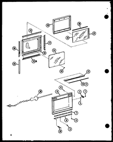 Door Diagram and Parts List for RR-8 P72910-1M Amana Microwave