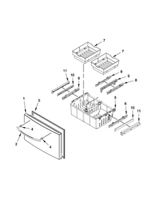 Freezer Door Parts Diagram and Parts List for MFI2269VEM9  Maytag Refrigerator