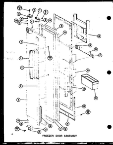 Freezer Door Assembly Diagram and Parts List for SRI22GG-P7745511WG  Amana Refrigerator