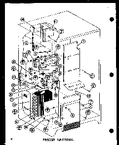 Freezer Functional Diagram and Parts List for SLI22F1-L-P7700009WL  Amana Refrigerator