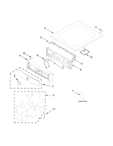 Top And Console Parts Diagram and Parts List for MGD8200FC0  Maytag Dryer
