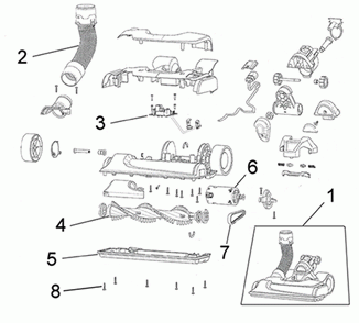 Diagram 3 Diagram and Parts List for UH72510  Hoover Upright Vacuum