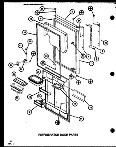 Refrigerator Door Parts 2 Diagram and Parts List for IC3K-P7621309W-TM  Amana Refrigerator