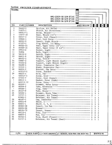 Freezer Compartment Page 2 Diagram and Parts List for 22824-0B  Admiral Refrigerator