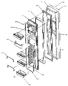Freezer Door Diagram and Parts List for SZDE27N-P1162205W  Amana Refrigerator