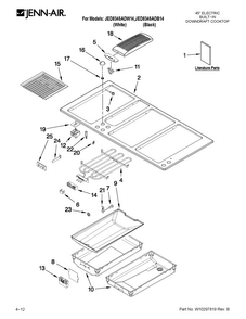 Cooktop Parts Diagram and Parts List for JED8345ADB14  Jenn-Air Cooktop