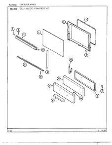 Door/drawer Diagram and Parts List for DF251360  Magic Chef Range