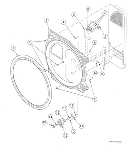 Roller Assy Diagram and Parts List for SSE007WF  Speed Queen Dryer