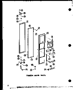 Freezer Door Parts Diagram and Parts List for SD19W-C-P60340-36WC  Amana Refrigerator