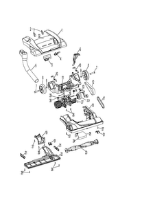 Hood And Agitator Diagram and Parts List for U6423-900  Hoover Upright Vacuum