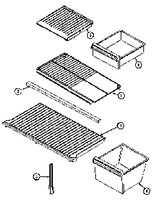 Shelves & Accessories Diagram and Parts List for GT19A43LV  Maytag Refrigerator