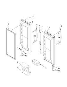 Refrigerator Door Parts Diagram and Parts List for MFF2258VEW5  Maytag Refrigerator