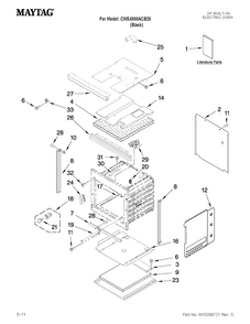 Oven Parts Diagram and Parts List for CWE4800ACB25  Maytag Wall Oven