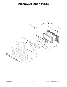 Microwave Door Parts Diagram and Parts List for JMW2430IL03  Maytag Range