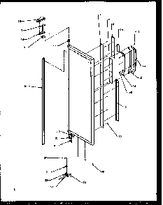 Refrigerator Door Hinge And Trim Parts Diagram and Parts List for SXI20NL-P1162903WL  Amana Refrigerator