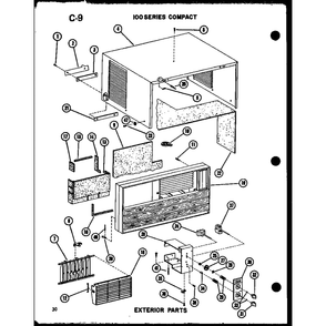 Exterior Parts 2 Diagram and Parts List for 113-5N P54975-61R Amana Air Conditioner