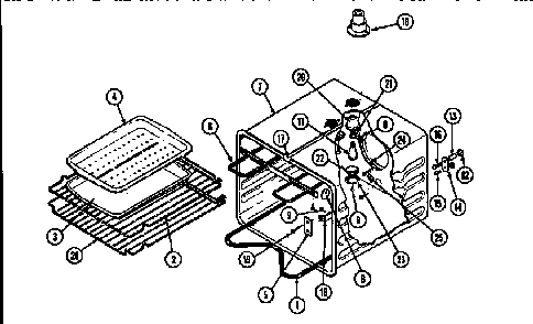 Oven Liner-lower Diagram and Parts List for WM2720B M167B Jenn-Air Wall Oven