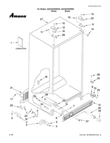Cabinet Parts Diagram and Parts List for ASD2520WRW00  Amana Refrigerator