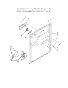 Door And Latch Parts Diagram and Parts List for MDBH955AWB2  Maytag Dishwasher