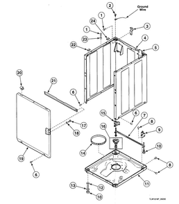 Cabinet Assy Diagram and Parts List for SWT210WN1124  Speed Queen Washer