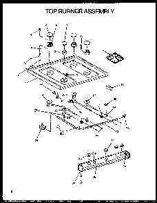 Top Burner Assembly Diagram and Parts List for RLS363UL-P1142377NL  Caloric Range
