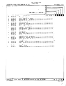 Unit Compartment And System Page 3 Diagram and Parts List for 22402-0A  Admiral Refrigerator