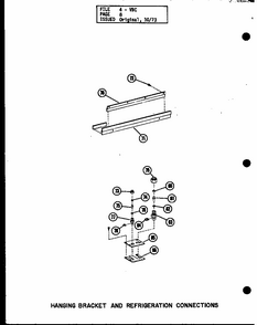 Hanging Bracket And Refrigeration Connections Diagram and Parts List for VBC-35 P54882-3 Amana Air Conditioner