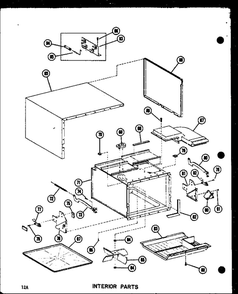 Interior Parts 1 Diagram and Parts List for RR-4D P71100-5M Amana Microwave