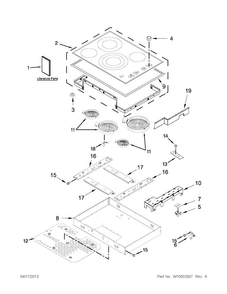 Cooktop Parts Diagram and Parts List for JEC3430BB00  Jenn-Air Cooktop
