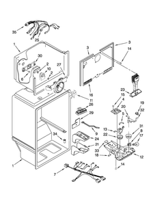 Liner Parts Diagram and Parts List for M1TXEMMWQ04  Maytag Refrigerator