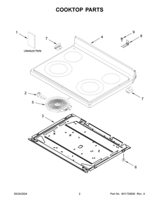 Cooktop Parts Diagram and Parts List for YAER6303MFW6  Amana Range