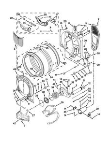 Bulkhead Parts Diagram and Parts List for MGD7000XW2  Maytag Dryer