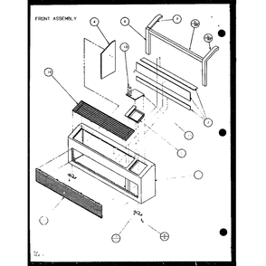 Front Assembly 3 Diagram and Parts List for PTH12400ER P9872129R Amana Air Conditioner
