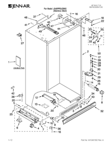 Cabinet Parts Diagram and Parts List for JS48PPDUDB02  Jenn-Air Refrigerator