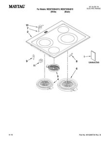 Cooktop Parts Diagram and Parts List for MES5752BAB15  Maytag Range