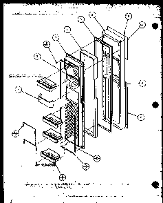 Freezer Door Diagram and Parts List for SZD27MPL-P1124303WL  Amana Refrigerator