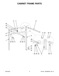 Cabinet Frame Parts Diagram and Parts List for MFS180PAVS  Maytag Washer