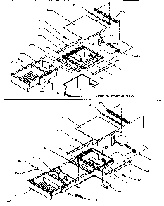 Shelving & Drawers Diagram and Parts List for SXD520NW-P1181101WW  Amana Refrigerator