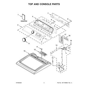 Part Location Diagram of W11677727 Whirlpool Quick Start Guide