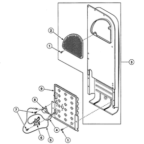 Heater Duct Diagram and Parts List for SSEY07WF1500  Speed Queen Dryer