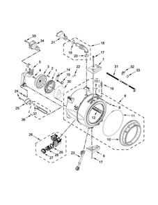 Tub And Basket Parts Diagram and Parts List for MHW3500FW0  Maytag Washer