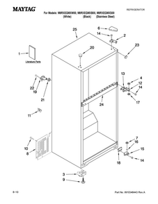 Cabinet Parts Diagram and Parts List for M8RXEGMXW00  Maytag Refrigerator