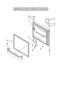 Freezer Door Parts Diagram and Parts List for CB19G6W14  Crosley Refrigerator